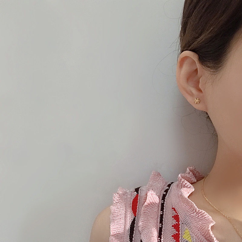 Bông Tai Mạ BạC 925 HìNh Hoa ĐíNh Đá Xinh XắN