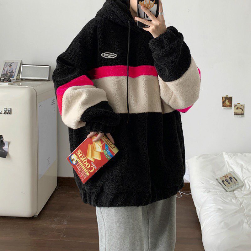 Áo hoodie lông cừu nam nữ, áo lông cừu phong cách ulzzang Hàn Quốc dáng rộng đẹp. mo8 | BigBuy360 - bigbuy360.vn