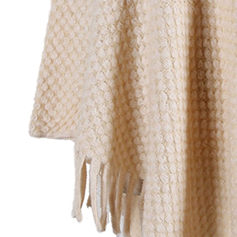 Xiangbao Áo Sweater Dệt Kim Chui Đầu Hở Nửa Cổ Cài Nút Phối Tua Rua Màu Trơn Ấm Áp Cho Nữ Po