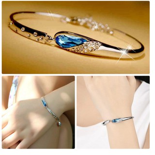 Vòng tay Giày Thủy Tinh Đính Đá Pha Lê Biển Xanh Lấp Lánh Ngọt Ngào Đằm Thắm VTGIAYTT05