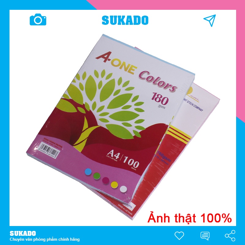 Bìa thái A4 cứng A-ONE 180gsm xấp100 tờ SUKADO