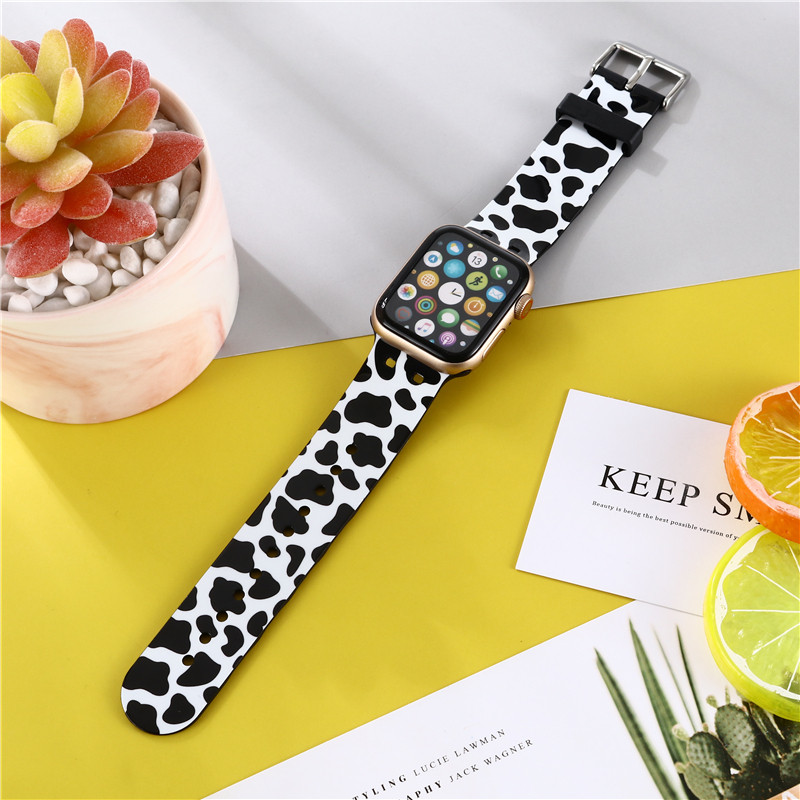 Dây Silicone Họa Tiết Hoạt Hình Đáng Yêu Cho Đồng Hồ Thông Minh I Watch Series 6 Se 5 4 3 2 1 Kích Thước 44mm 40mm 38mm 42mm