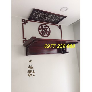 bàn thờ treo gỗ sồi 81cm kèm chắn khói