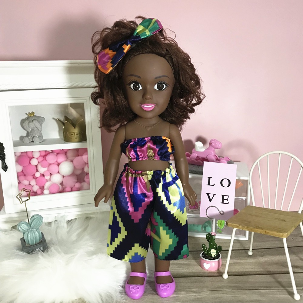 Búp Bê Tái Sinh Vinyl Da Đen Châu Phi  African Doll 35cm
