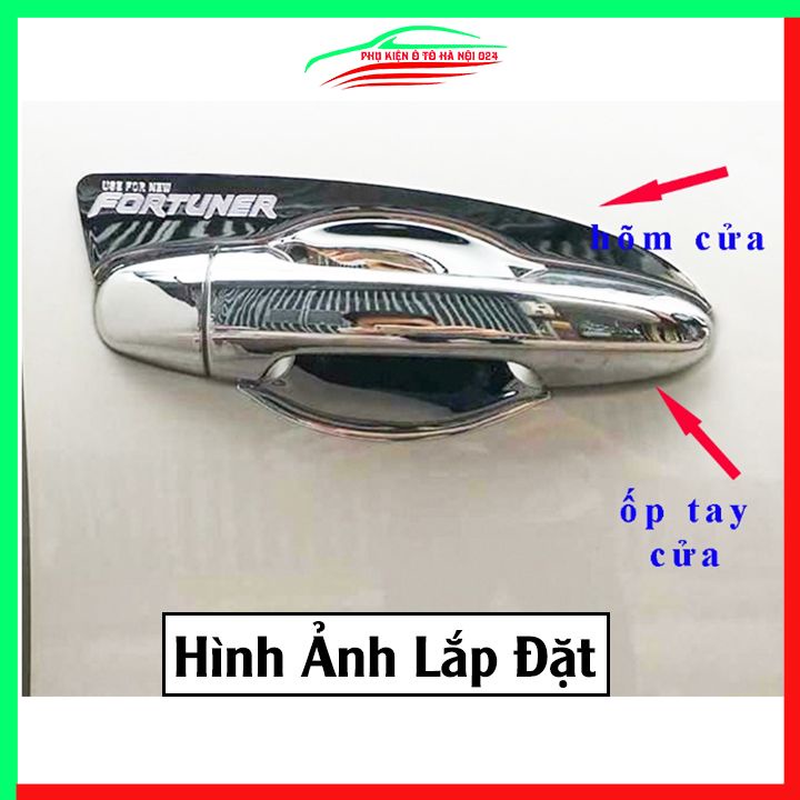 Ốp tay hõm mạ crom Fortuner 2017-2023 sáng bóng chống trầy bảo vệ cửa xe ô tô
