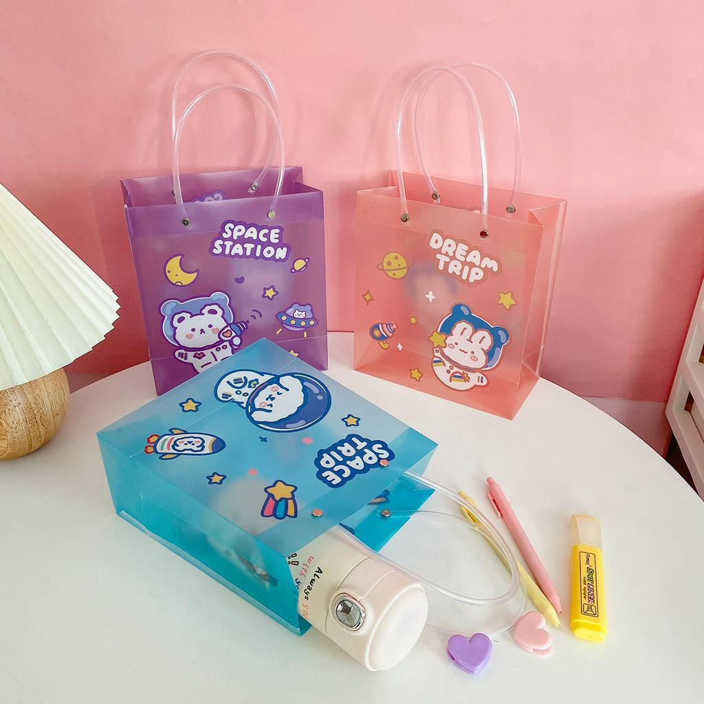 Túi xách trong suốt in hình hoạt hình đáng yêu