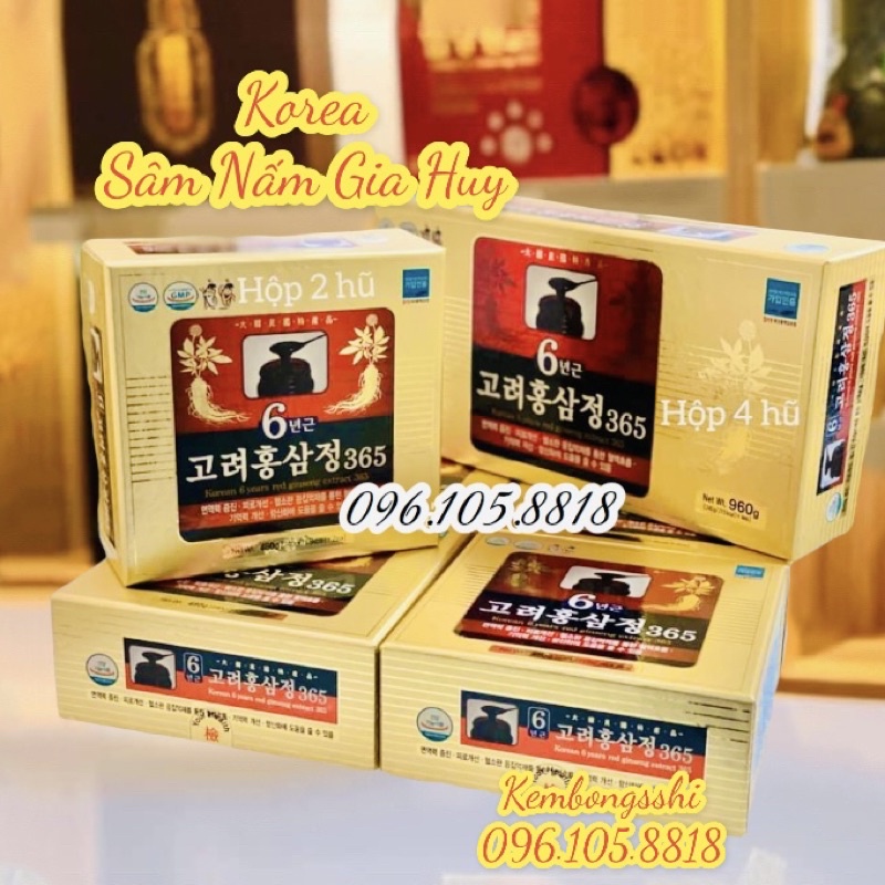 Cao Hồng Sâm 365 Hàn Quốc, Hộp 2 lọ 240ml