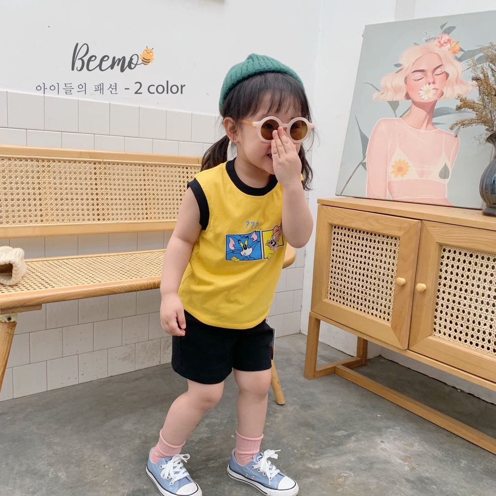 _Bộ Cotton ba lỗ Tom & Jenny cho bé trai/gái 10 đến 23kg