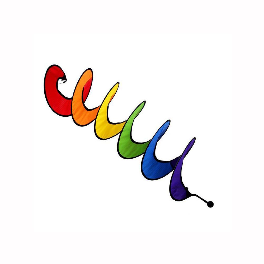 LUCKY 57 inches Foldable Rainbow Curlie 3D Wind Twister Wind Spinner Yard Art Colorful Hanging Wind Chime Indoor Decorations Outdoor Decor Bird Scarer