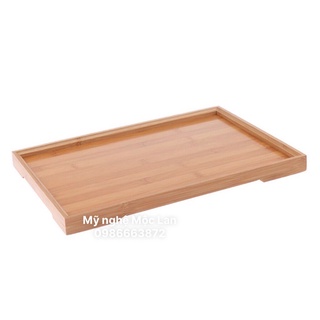 Khay trà bằng gỗ tre phong cách Nhật Bản cao cấp, khay gỗ đa năng để đồ trà đồ ăn gỗ tre cao cấp