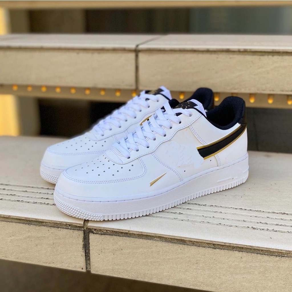 Giày Nike Air Force 1 Black Gold - Giày Sneaker AF1 Phối Đen Trắng Logo Viền Vàng Nam Nữ Thể Thao Nam Nữ Cổ Thấp Cao Cấp