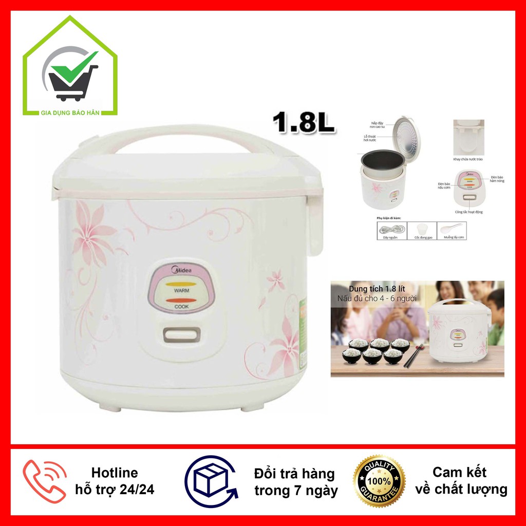 [ BẢO HÀNH 12 THÁNG ] Nồi Cơm Điện- Nồi cơm điện 18SQ (1.8L)- Hàng Chính Hãng