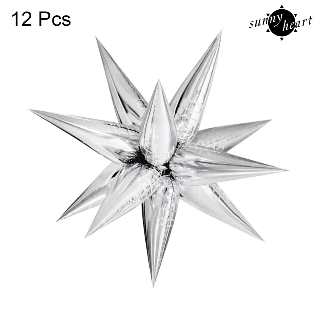 Set 12 Bong Bóng Lá Nhôm Hình Ngôi Sao Dùng Để Trang Trí Tiệc Sinh Nhật