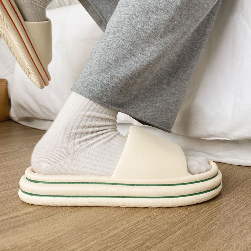 [Có video] Dép bánh mì kẻ đế Nam Nữ siêu êm