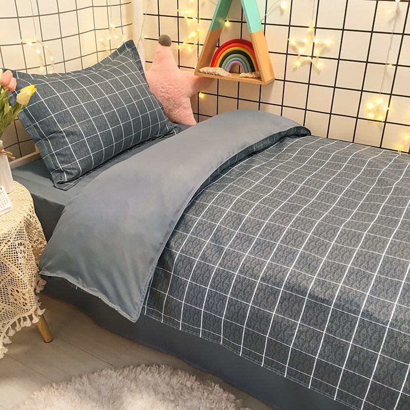 Bộ Ga Giường Full Set Cotton Korea Bedding ADU79 Đủ Kích Thước Trải Nệm 4 Món CỎ VỎ CHĂN