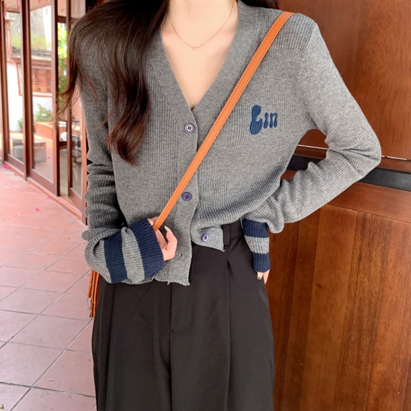 Áo sweater NRVP dệt kim dài tay thiết kế phong cách Hàn Quốc thời trang cho nữ