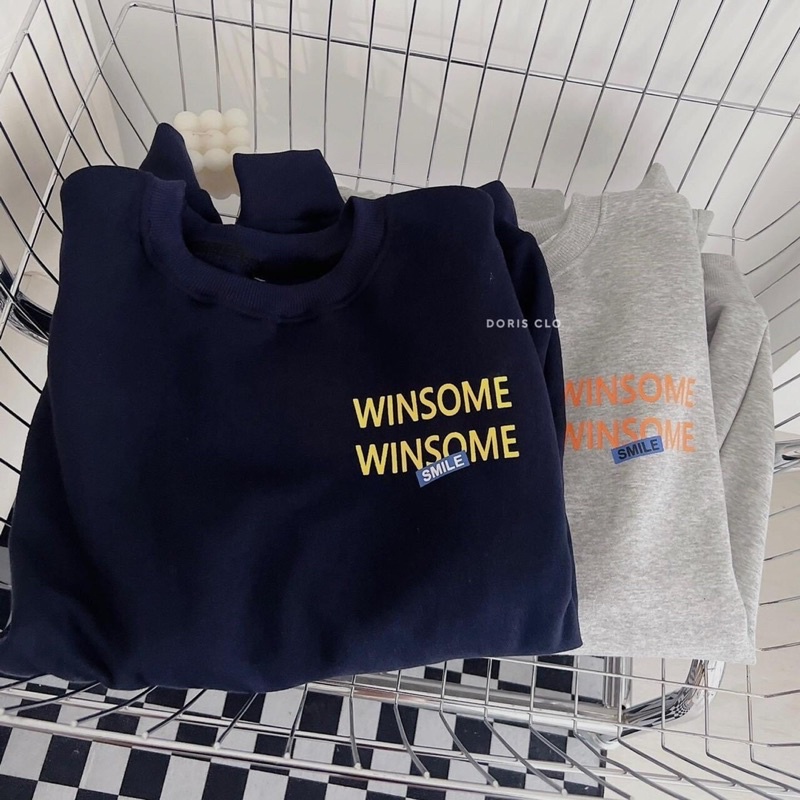 Áo Sweater Dài Tay WINSOME Unisex Nam Nữ Áo Nỉ Cổ Tròn Tay Phồng Chất Dày Dặn Kèm Ảnh Thật