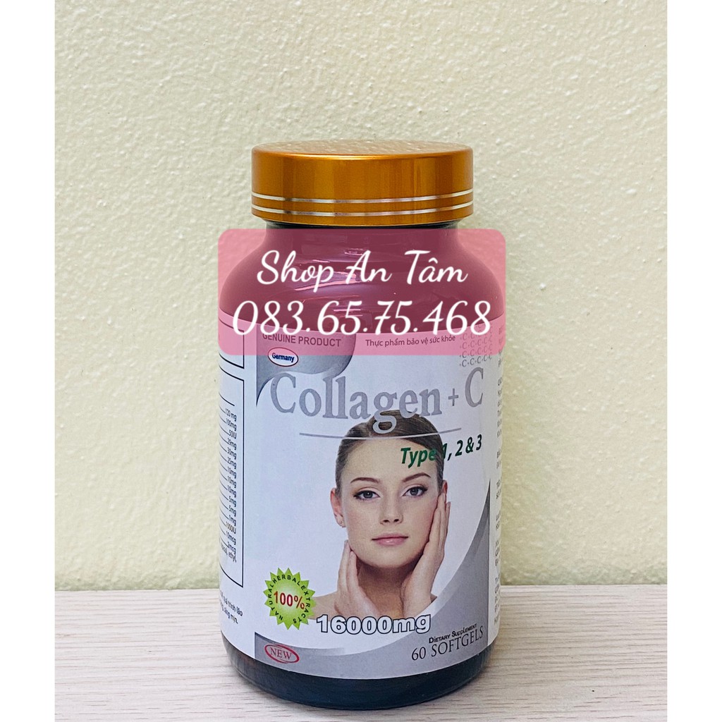 (Chính Hãng) Viên uống đẹp da Collagen + C Type 123 16000mg giảm thâm nám tàn nhang - Hộp 60 viên