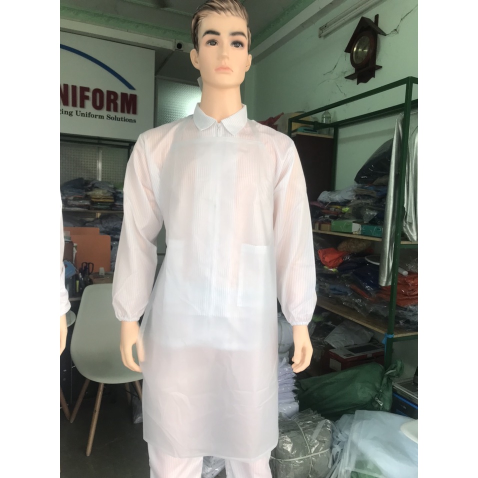 Tạp dề yếm nhựa trong PVC dành cho nam nữ phục vụ, đầu bếp