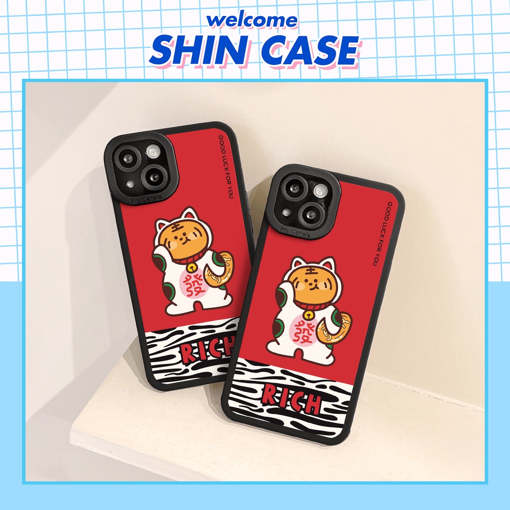 Ốp lưng iphone Mèo may mắn cạnh vuông 6/6plus/6s/6splus/7/7plus/8/8plus/x/xr/xs/11/12/13/pro/max/plus/promax