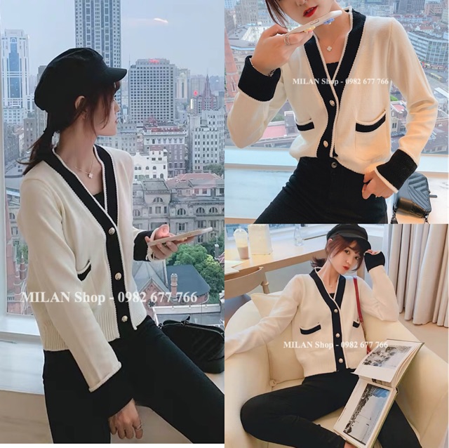 Áo len cổ tim cài khuy 2 túi thời trang hot hit | BigBuy360 - bigbuy360.vn