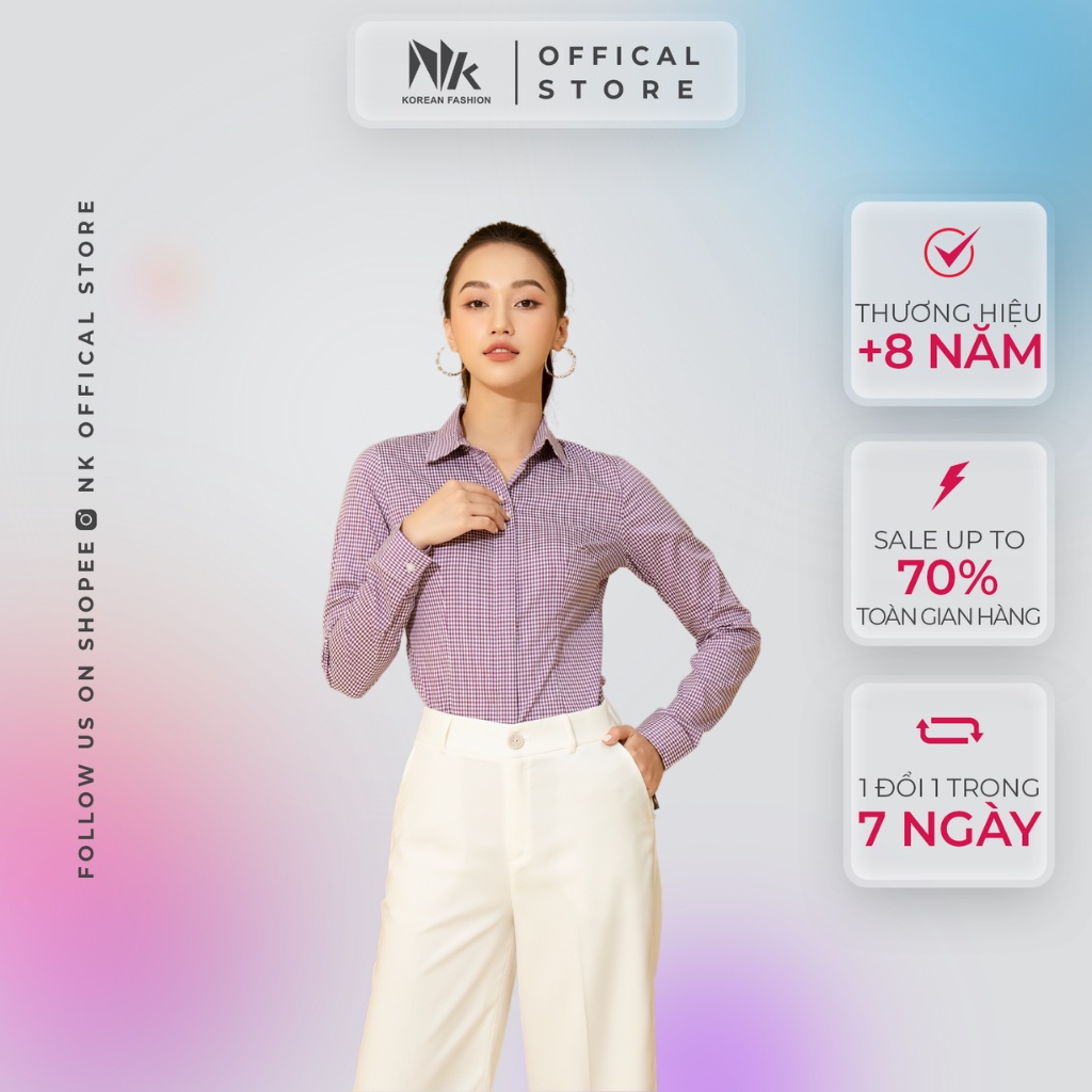 Áo Sơ Mi Kẻ Caro Dài Tay Công Sở NK FASHION Chất Liệu Vải Hàn Cao Cấp, Thoáng Mát, Thấm Hút Mồ Hôi NKSM2011001 - Hàng mớ