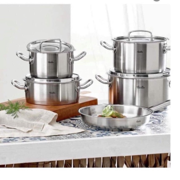 Bộ Nồi Fissler Original Profi 5 Món, Chất Liệu Thép Không Gỉ, Dùng Cho Mọi Loại Bếp, Nhập Đức, Made In Germany
