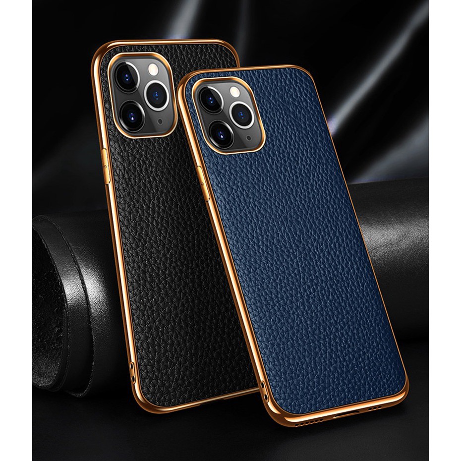 Ốp điện thoại da viền mạ vàng dành cho iPhone 12 11 Pro Max 11 12 Mini | BigBuy360 - bigbuy360.vn