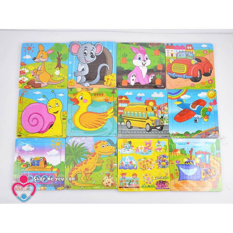 Tranh xếp hình gỗ 16 PCS có khung nền GHÉP HÌNH LEVEL 3