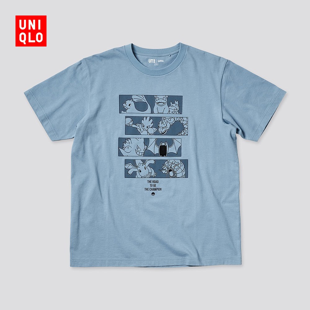 Uniqlo Áo Thun Ngắn Tay Cổ Tròn In Hình Pokemon Thời Trang Dành Cho Nữ Và Nam 436660