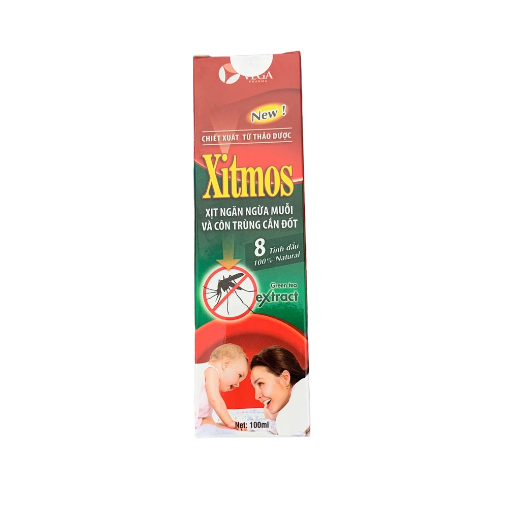 Xịt thảo dược Xitmos ngăn ngừa muỗi đốt và côn trùng cắn - Chai 100ml