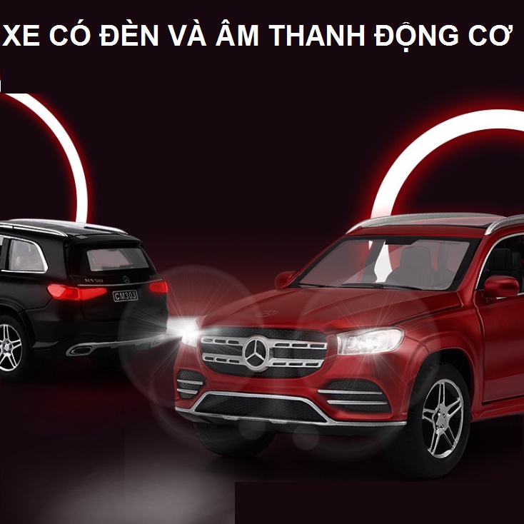 Mô hình xe ô tô Mercedes GLS 580 bằng kim loại tỉ lệ 1:32 có âm thanh và đèn