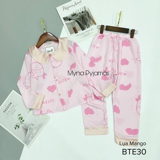 Bộ pijama bé gái chất lụa mango mềm mịn