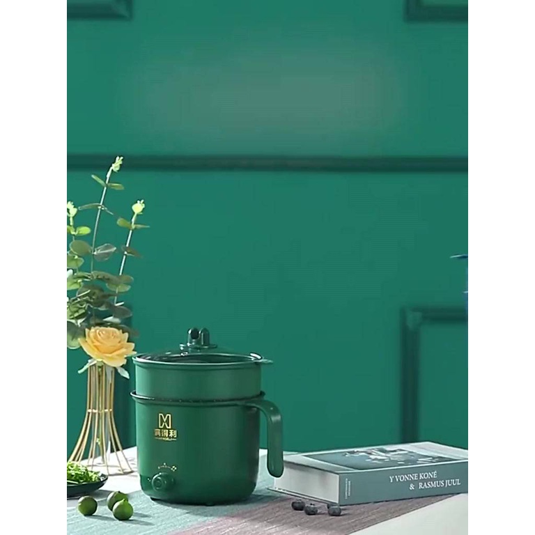 Nồi Lẩu Điện Mini Đa Năng Chống Dính/ Nổi Lẩu Điện Combo Hấp, Chiên, Rán, Nướng Có Tặng Kèm Vỉ