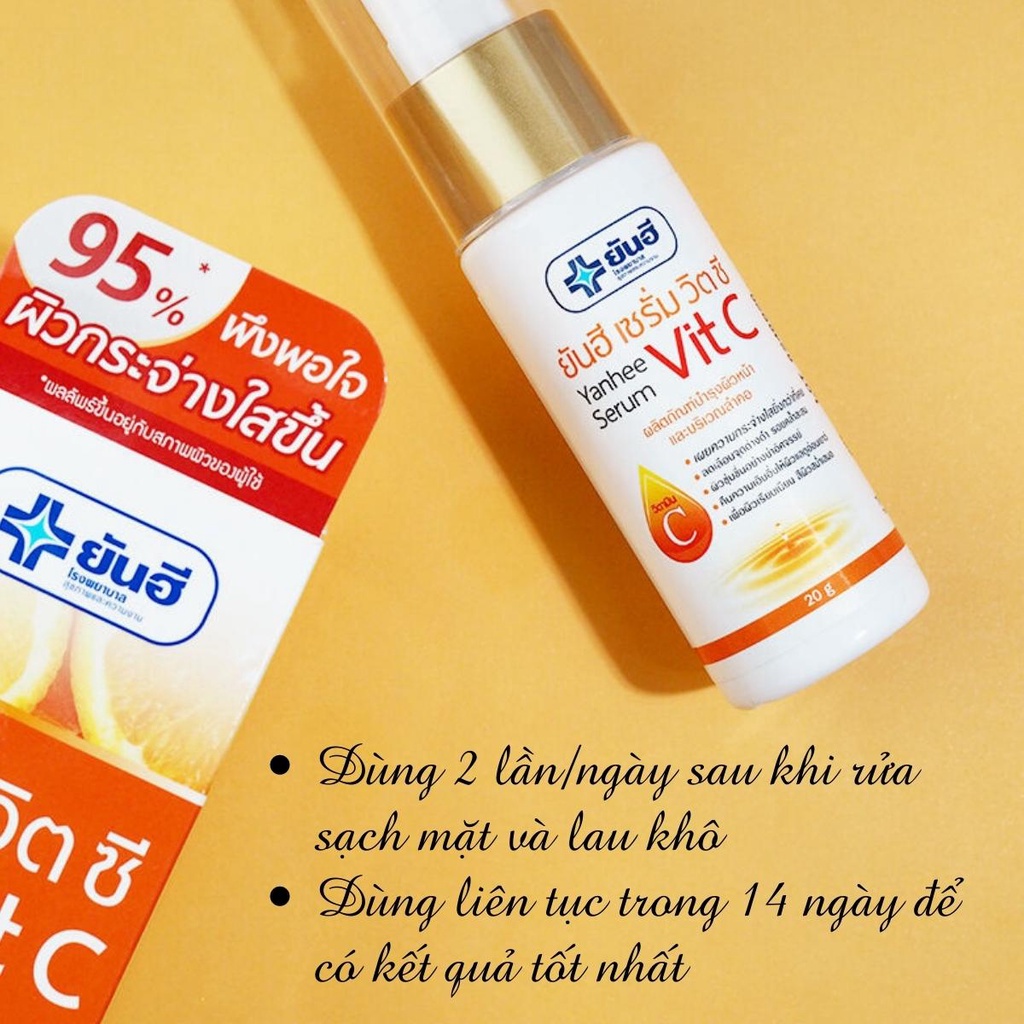 Serum trắng da, ngừa lão hóa Yanhee Serum Vit C kích thích sản sinh collagen, mờ nếp nhăn, phục hồi da hư tổn 20g