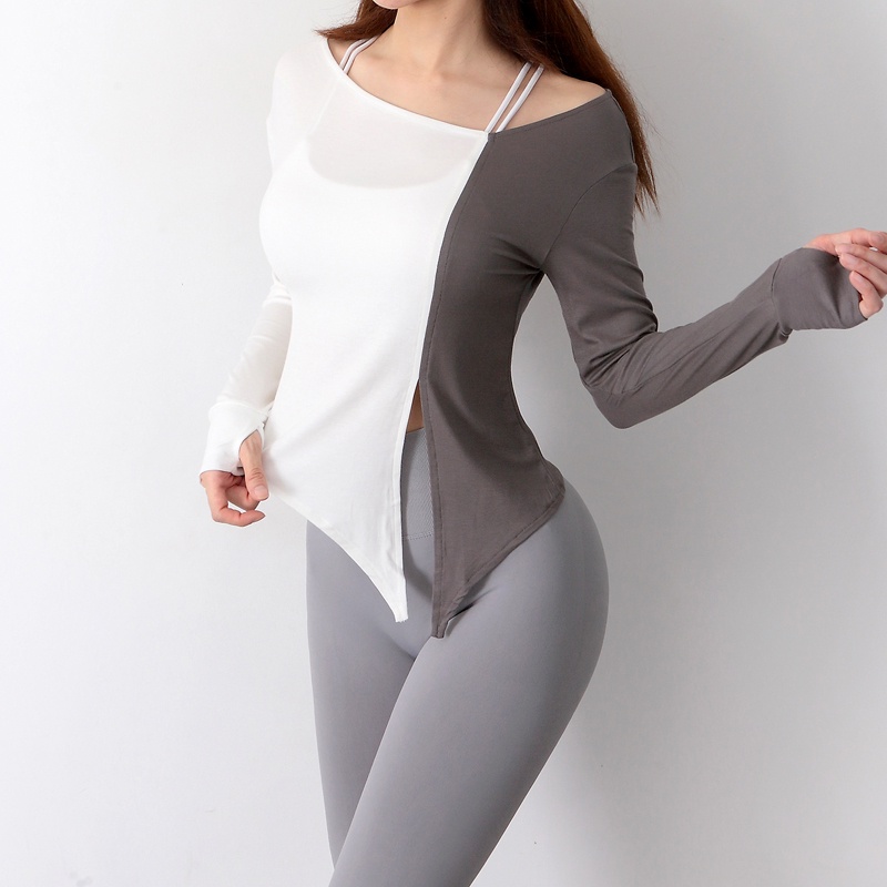 Áo thun thể thao ANRAN tay dài dáng rộng co giãn thoải mái hợp thời trang