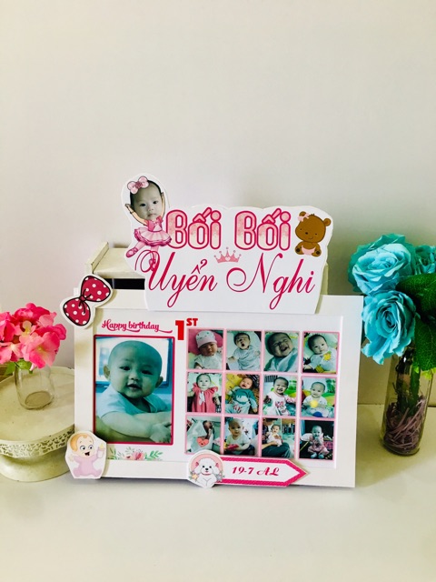 Khung ảnh 12 tháng bé trai