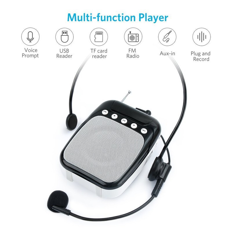 Máy trợ giảng SHIDU SD-S358 cao cấp có dây-không dây, Âm lượng lớn 10w, Bảo Hành 12 Tháng