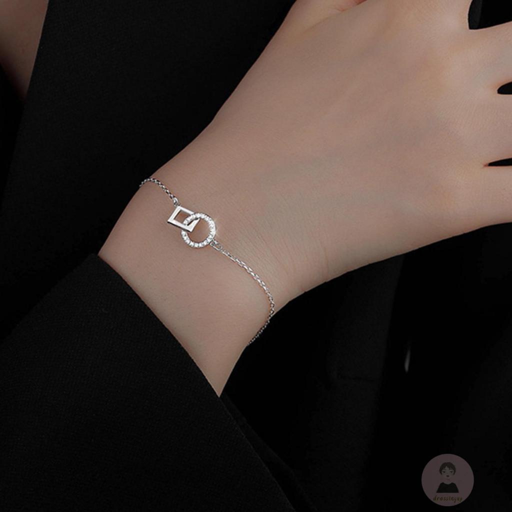 Vòng Tay/Vòng Cổ Thiết Kế Đơn Giản Màu Bạc Mở Rộng Cho Nữ