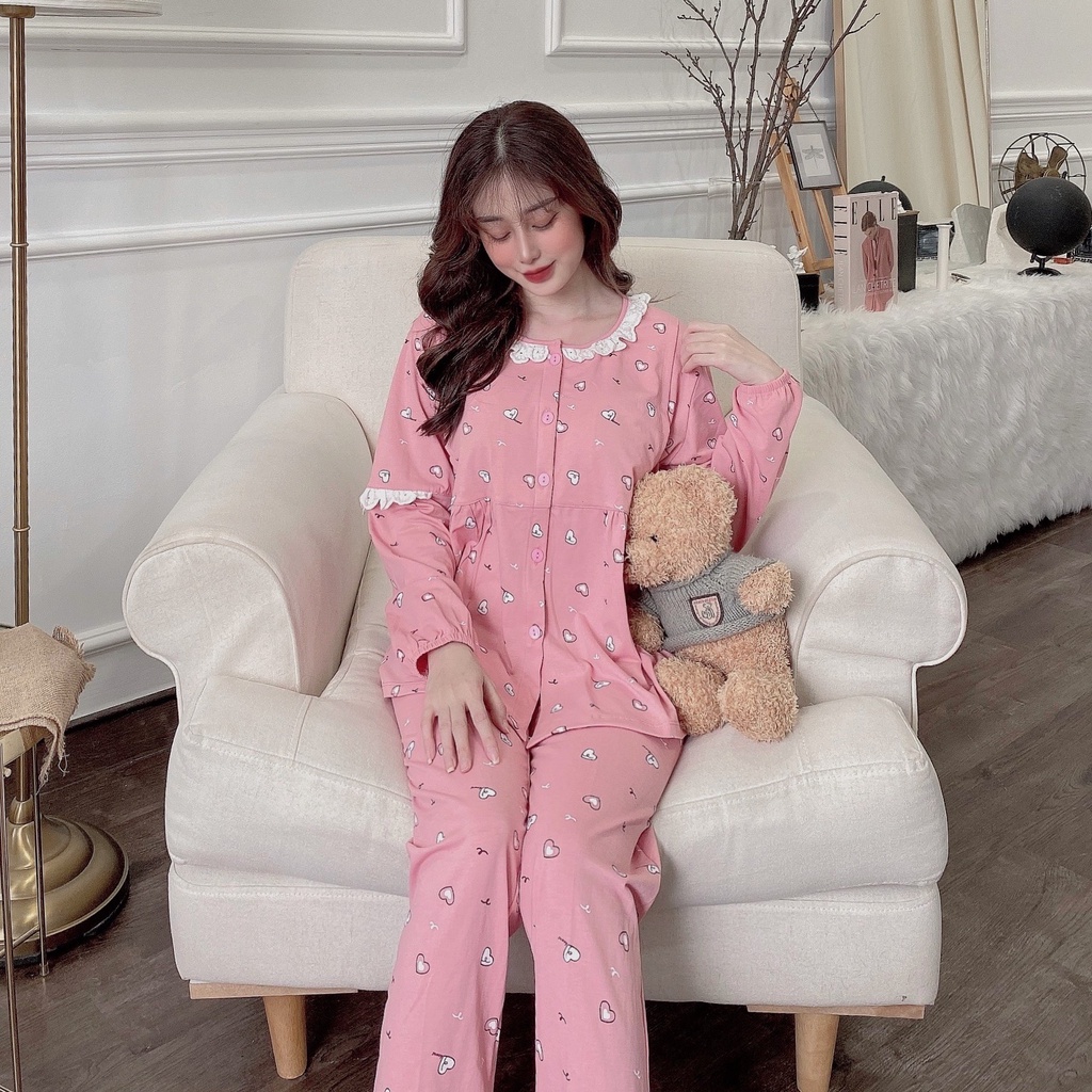 Bộ bầu - bộ sau sinh - chất liệu cotton - kiểu mới thời trang ( tim mới - QDTD - MS-018 )