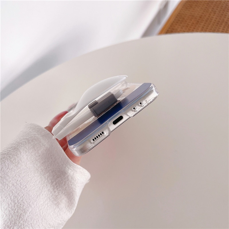 Ốp Điện Thoại Trong Suốt Chống Sốc Kèm Giá Đỡ Họa Tiết Hoạt Hình Cho Samsung Galaxy Z Flip 4 Z Flip 3 Zflip 3 Z Flip 4 Flip 3