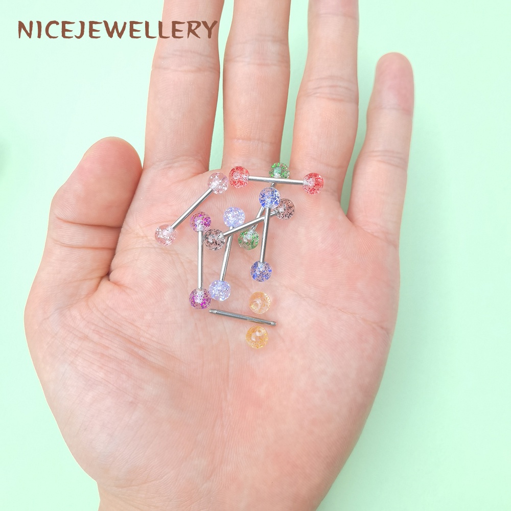 1 Khuyên Lưỡi 14G Bằng Thép Không Gỉ