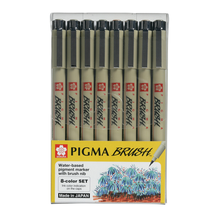 Bút Sakura Pigma Brush - Bộ 8 Màu