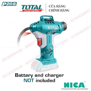 Máy bơm hơi tự động dùng pin Total TACLI2001 máy bơm hơi điện mini Áp suất tối đa:160PSI, Điện thế pin 20V / 2.0Ah