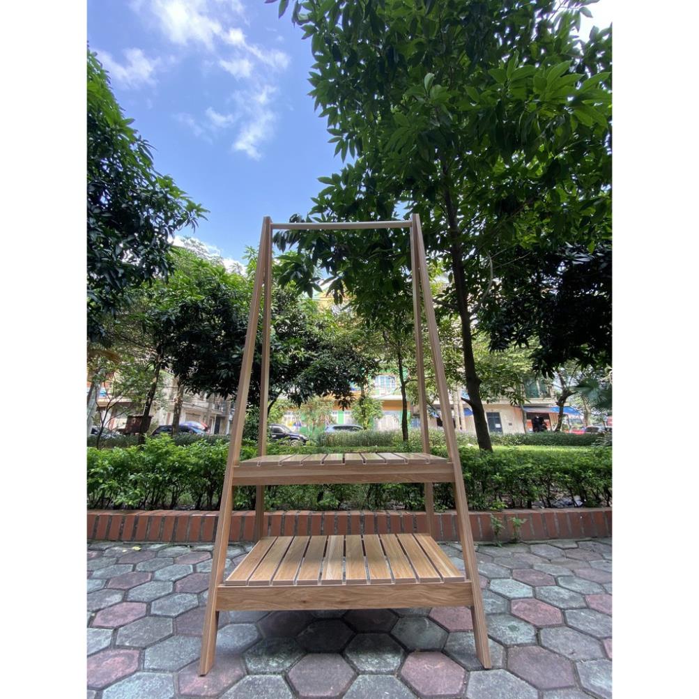 Kệ treo quần áo phòng ngủ phong cách vintage giá treo quần áo chữ a 2 tầng gỗ MDF - chống mối mọt chịu tải tốt