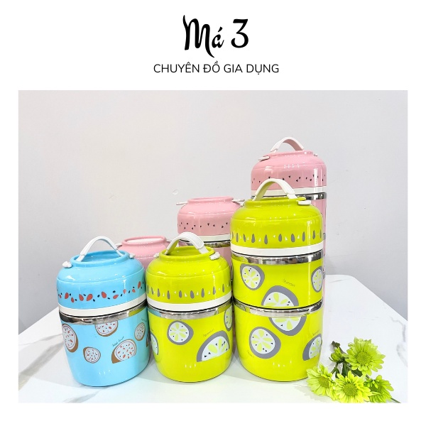 Hộp đựng cơm trưa văn phòng nhựa giữ nhiệt nắp tô nhiều ngăn - Cặp lồng giữ nhiệt inox