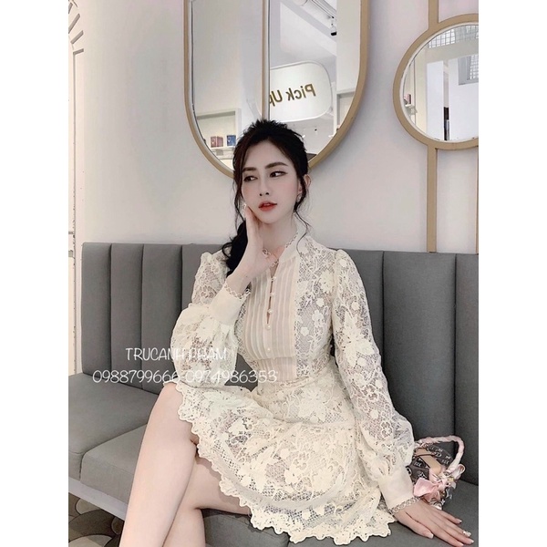 G11-đầm ren Nude xoè