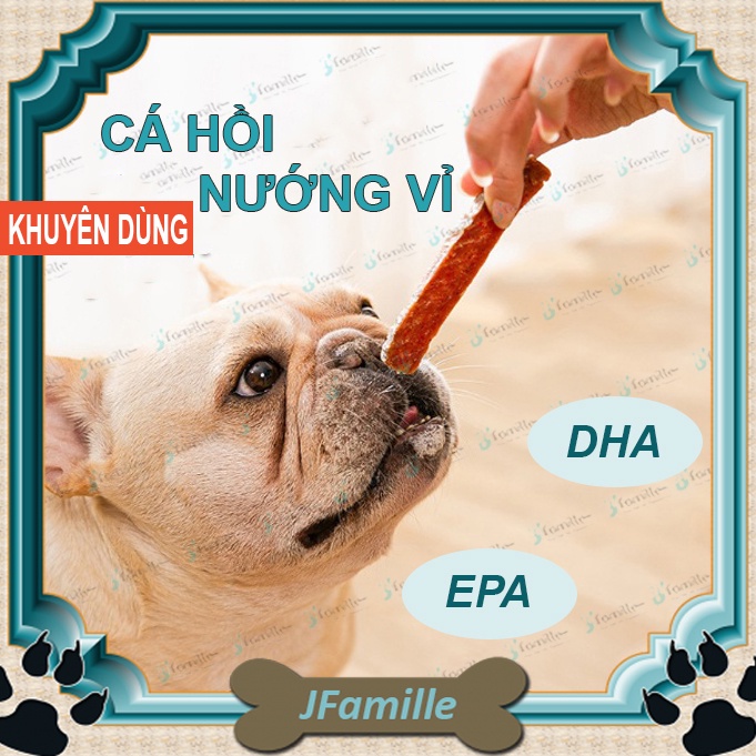 Snack Bổ Sung EPA&DHA JFamille, 70gr Cá Hồi Nướng Vỉ, Nguyên Liệu Cao Cấp, Giàu Chất Béo&Collagen.
