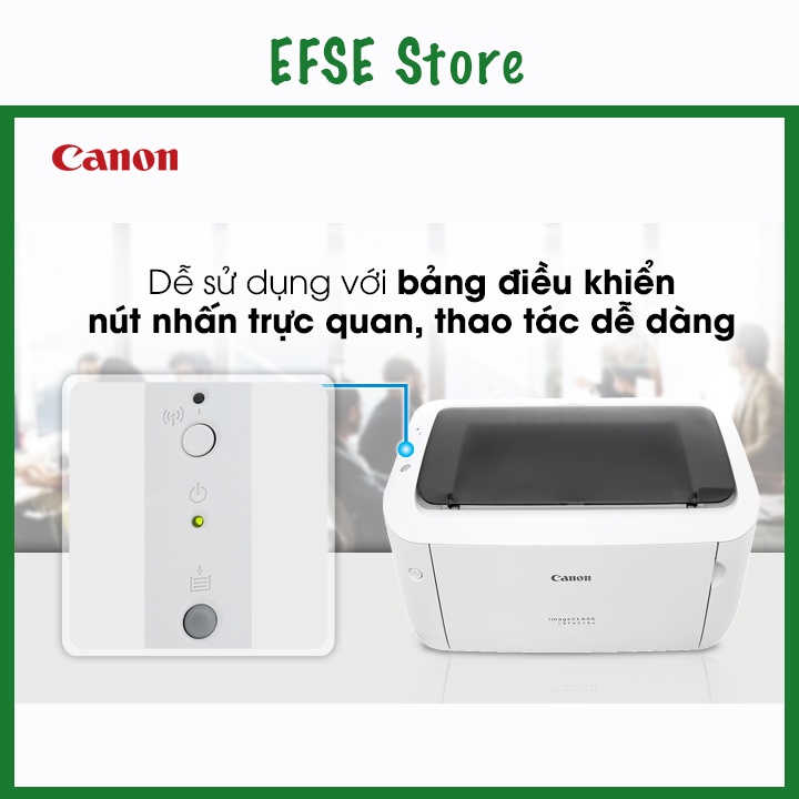 Máy in laser trắng đen Canon LBP6030W - Máy in kết nối không dây Wifi dễ dàng - Chế độ chờ, tắt máy tự động