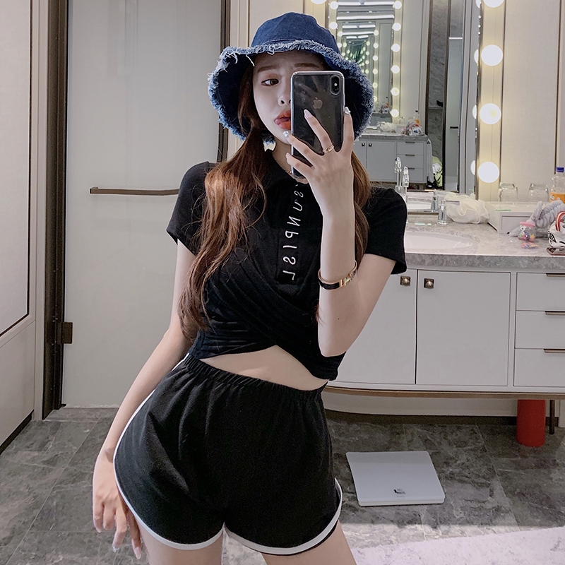 SUXI Áo Thun Croptop Thời Trang Hàn Quốc Quyến Rũ